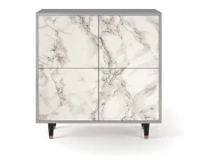 Aparador - 94x96x48 cm - BS3 - Milk Marble, Gris