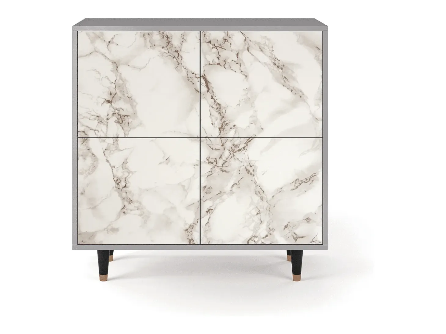 Aparador - 94x96x48 cm - BS3 - Milk Marble, Gris