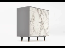 Aparador - 94x96x48 cm - BS3 - Milk Marble, Gris
