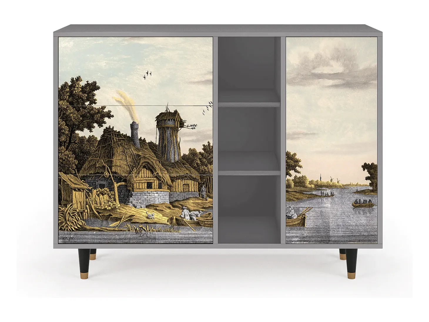 Aparador - 125x98x48 cm - BS2 - Mill along a River, Gris