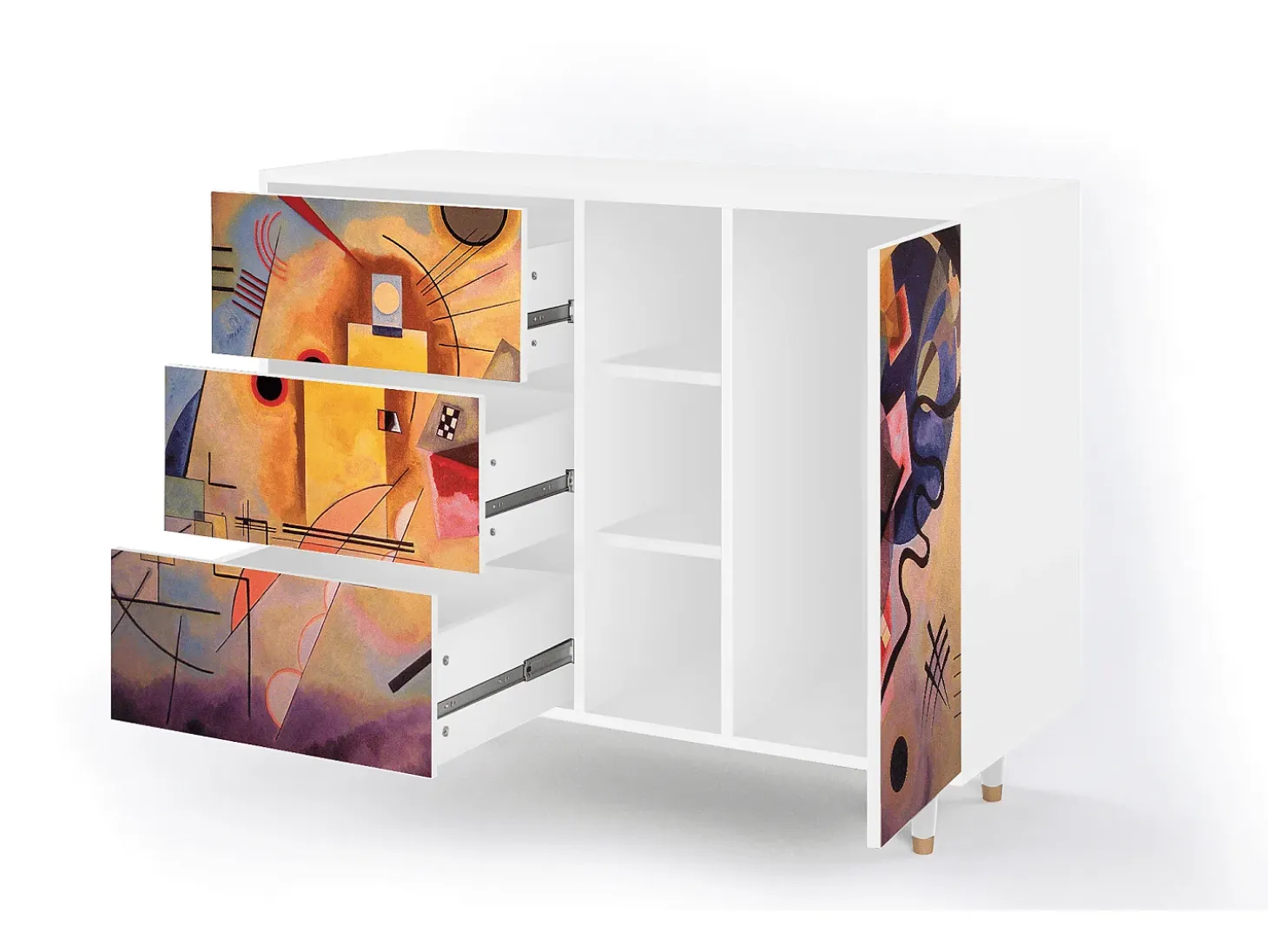 Aparador - 125x98x48 cm - BS2 - Modern Art, Blanco