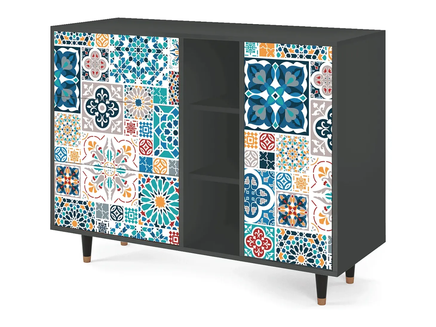 Aparador - 125x98x48 cm - BS2 - Moroccan Market, Antracita