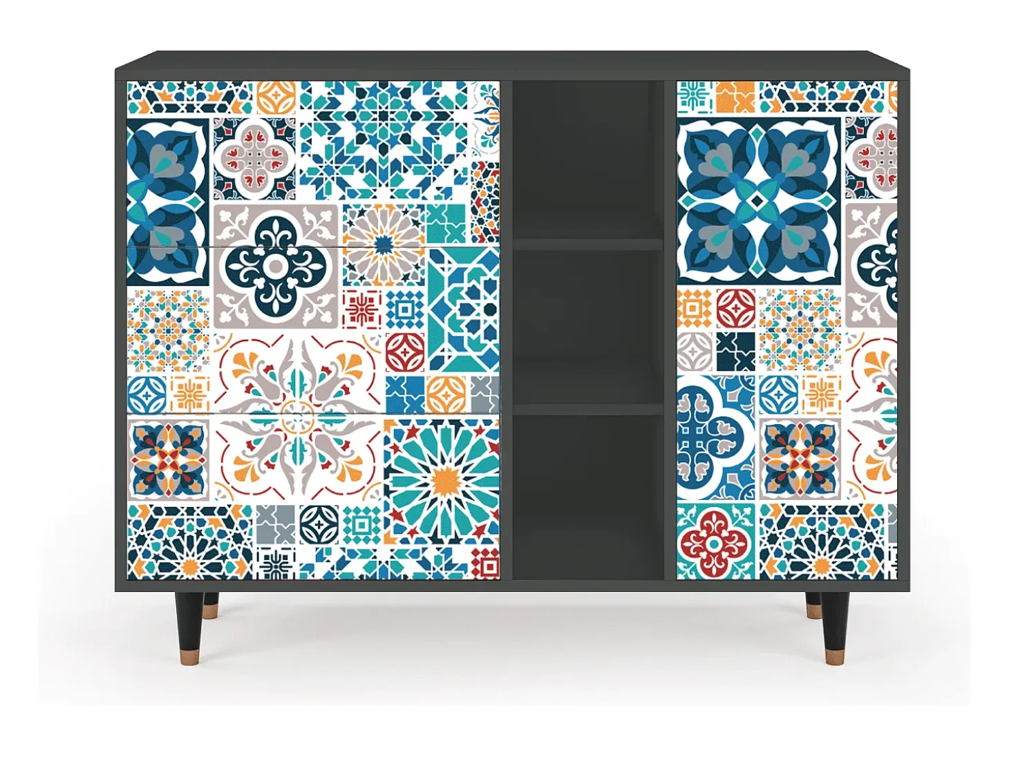 Aparador - 125x98x48 cm - BS2 - Moroccan Market, Antracita
