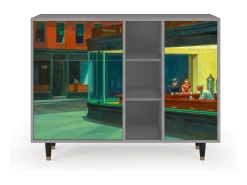 Aparador - 125x98x48 cm - BS2 - Nighthawks by Hopper, Gris