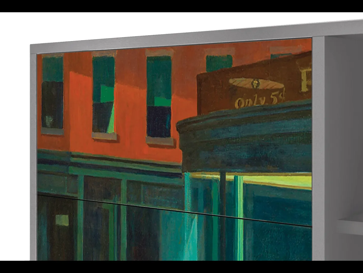Aparador - 125x98x48 cm - BS2 - Nighthawks by Hopper, Gris