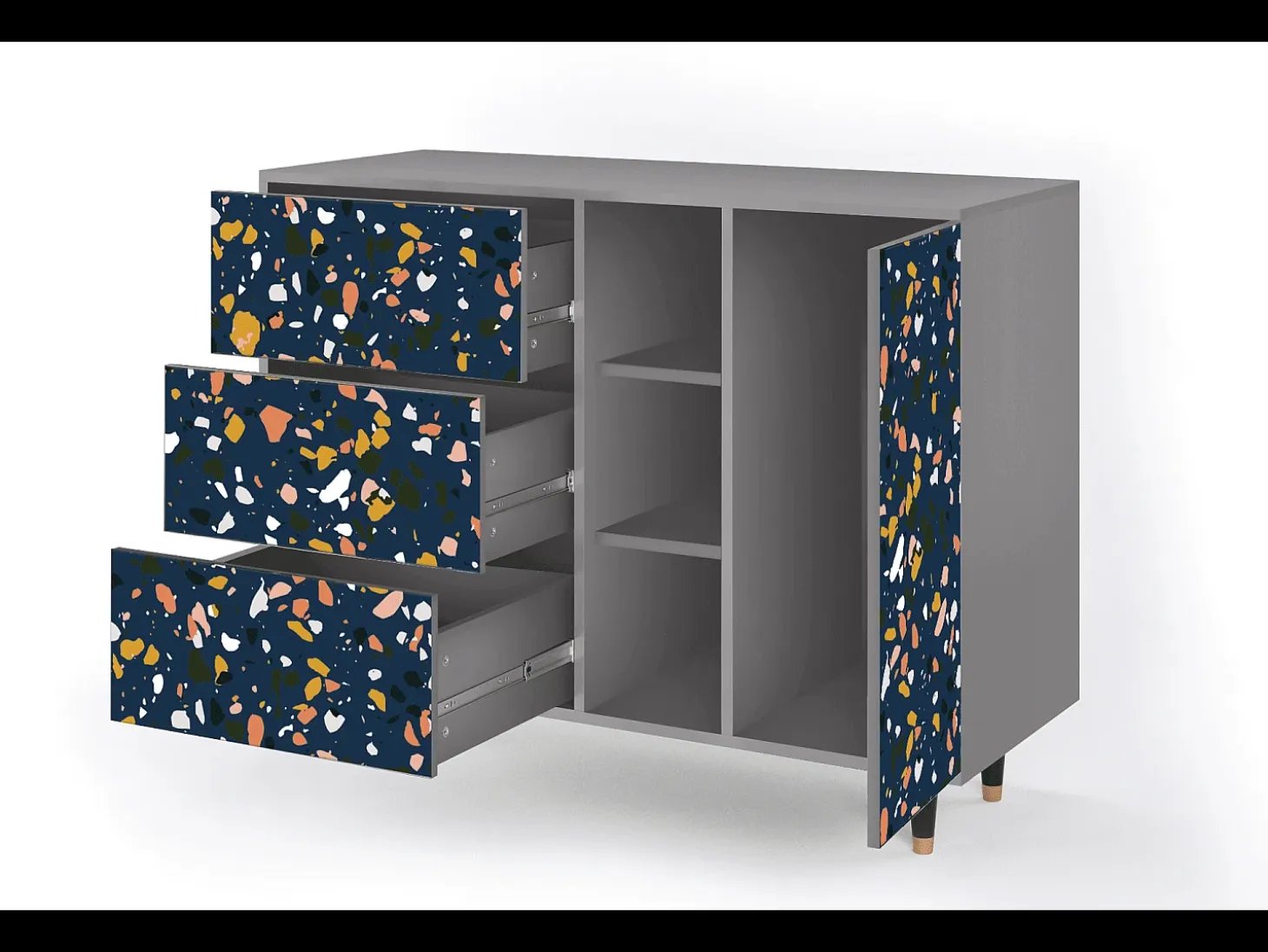 Aparador - 125x98x48 cm - BS2 - Night Sky Langhterns, Gris