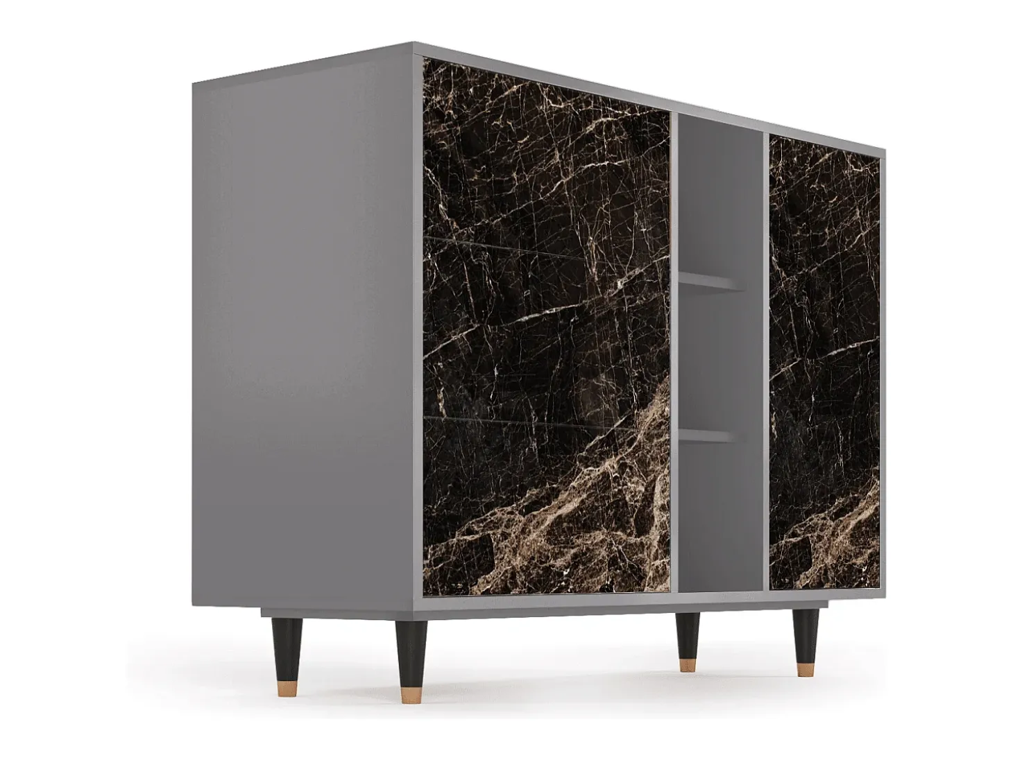 Aparador - 125x98x48 cm - BS2 - Night Abyss, Gris