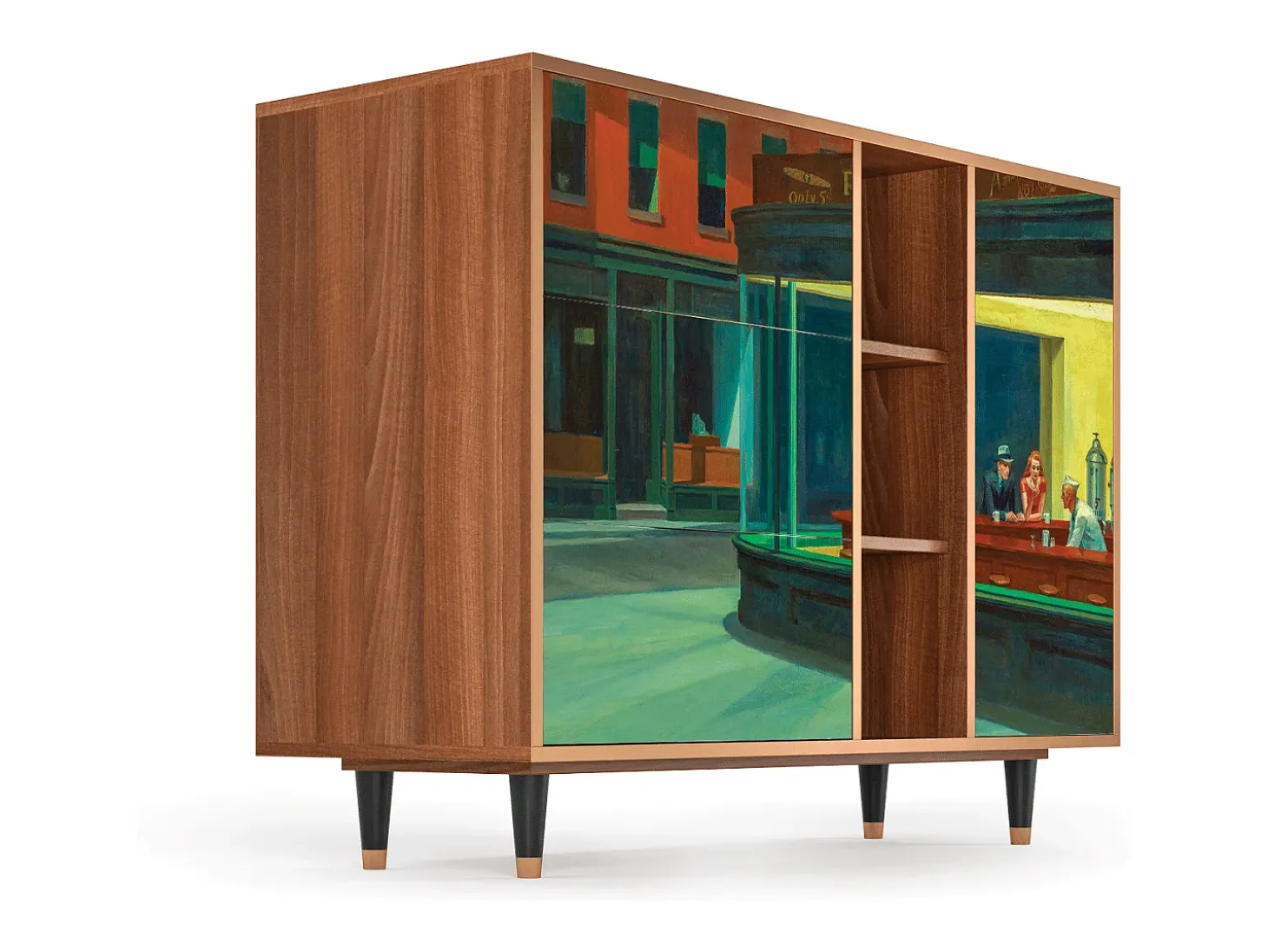 Aparador - 125x98x48 cm - BS2 - Nighthawks by Hopper, Nogal