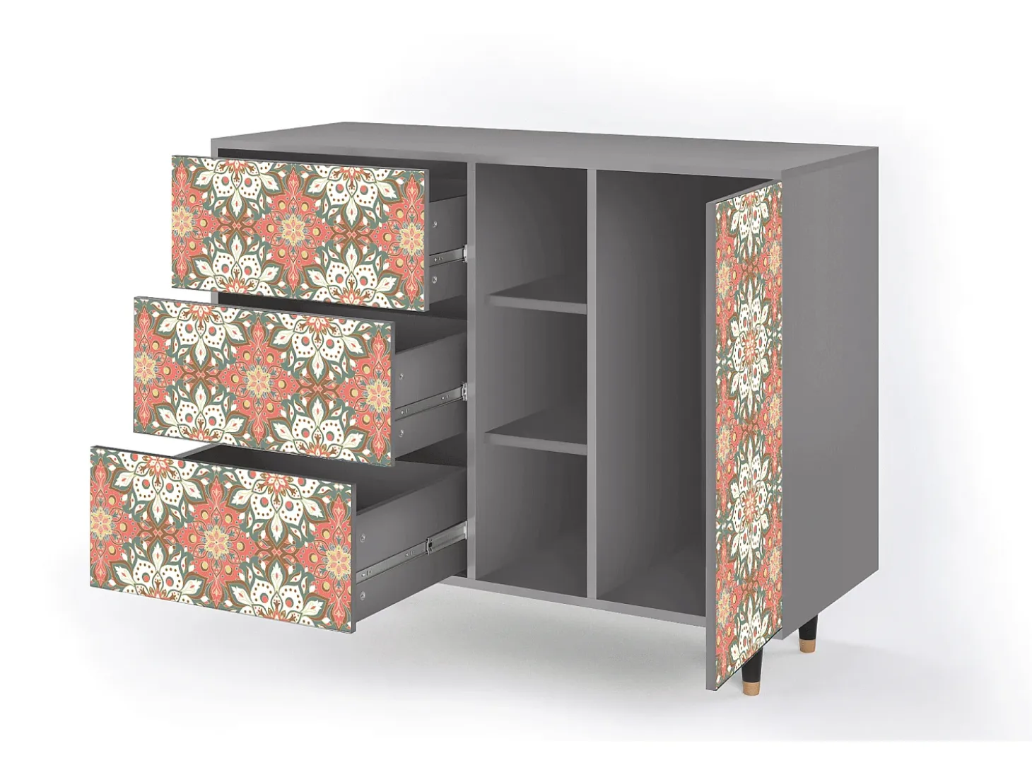 Aparador - 125x98x48 cm - BS2 - Peach Grove, Gris