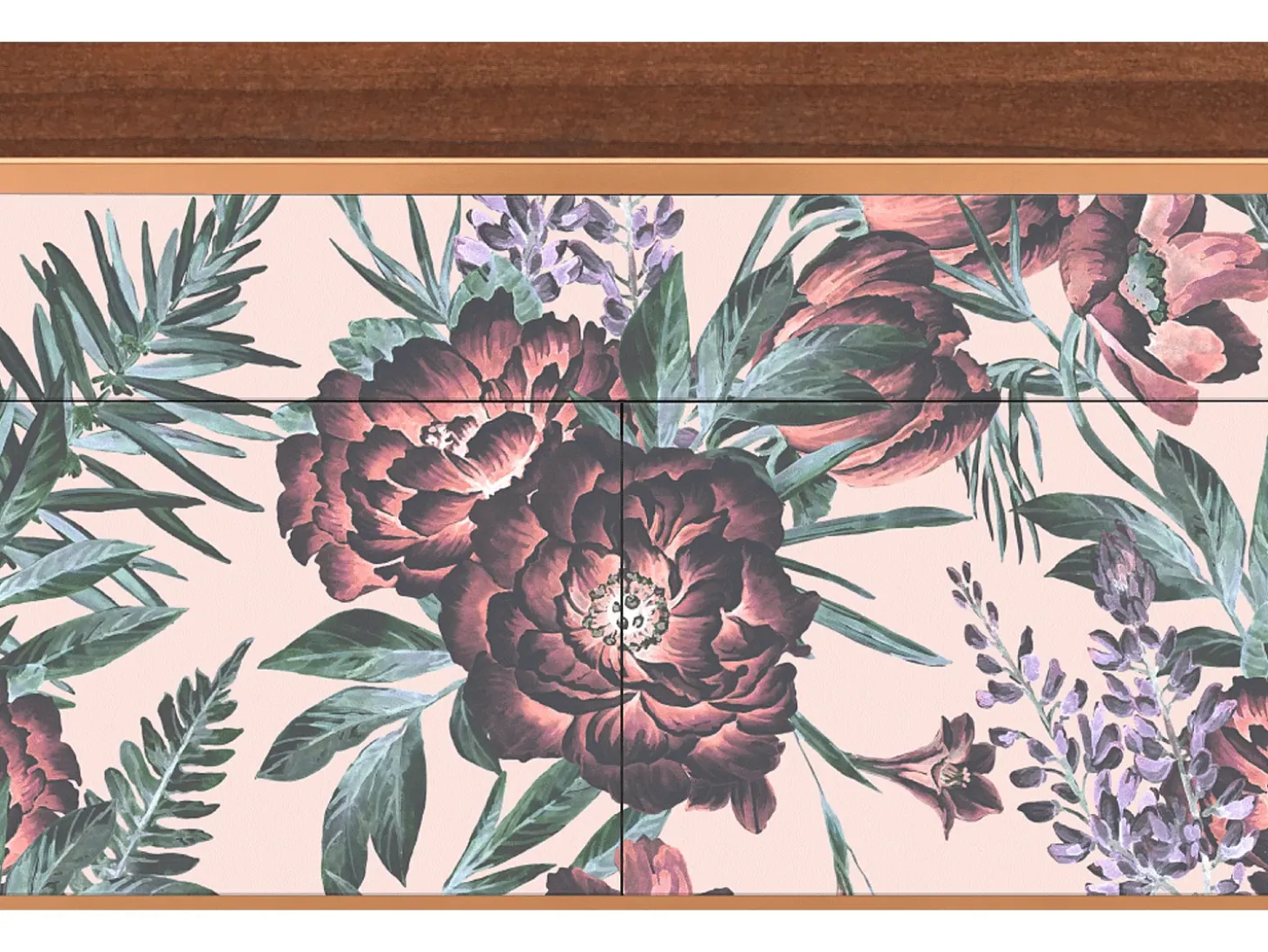 Aparador - 115x85x48 cm - BS4 - Peach Peonies, Nogal