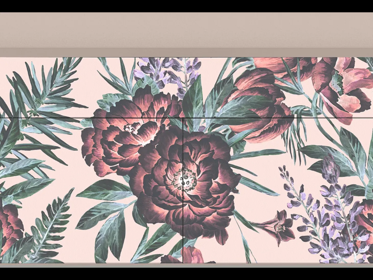 Aparador - 115x85x48 cm - BS4 - Peach Peonies, Latte