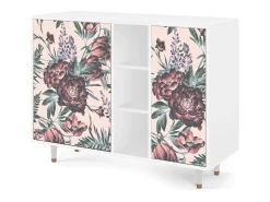 Aparador - 125x98x48 cm - BS2 - Peach Peonies, Blanco