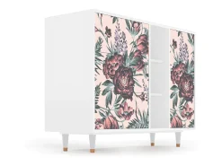 Aparador - 125x98x48 cm - BS2 - Peach Peonies, Blanco