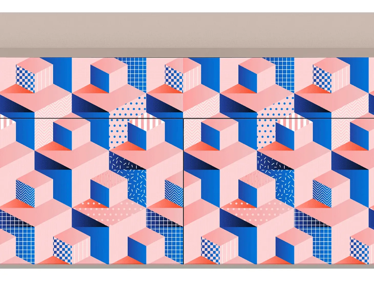 Aparador - 115x85x48 cm - BS4 - Pinky Squares, Latte