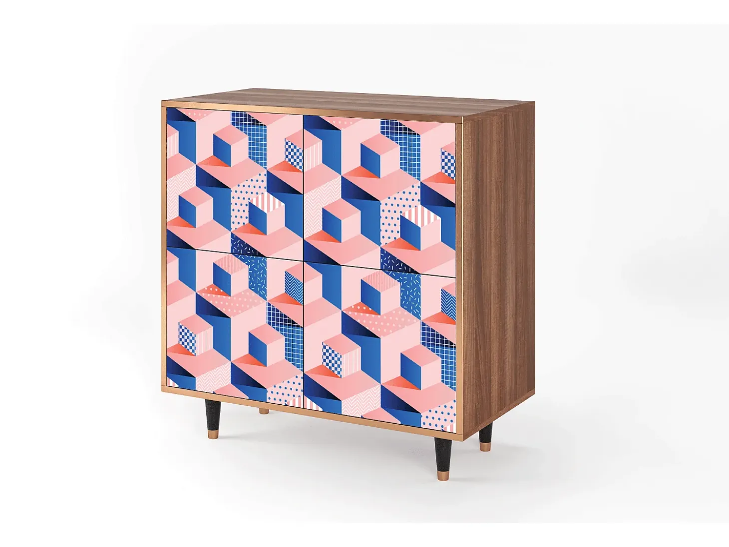 Aparador - 94x96x48 cm - BS3 - Pinky Squares, Nogal