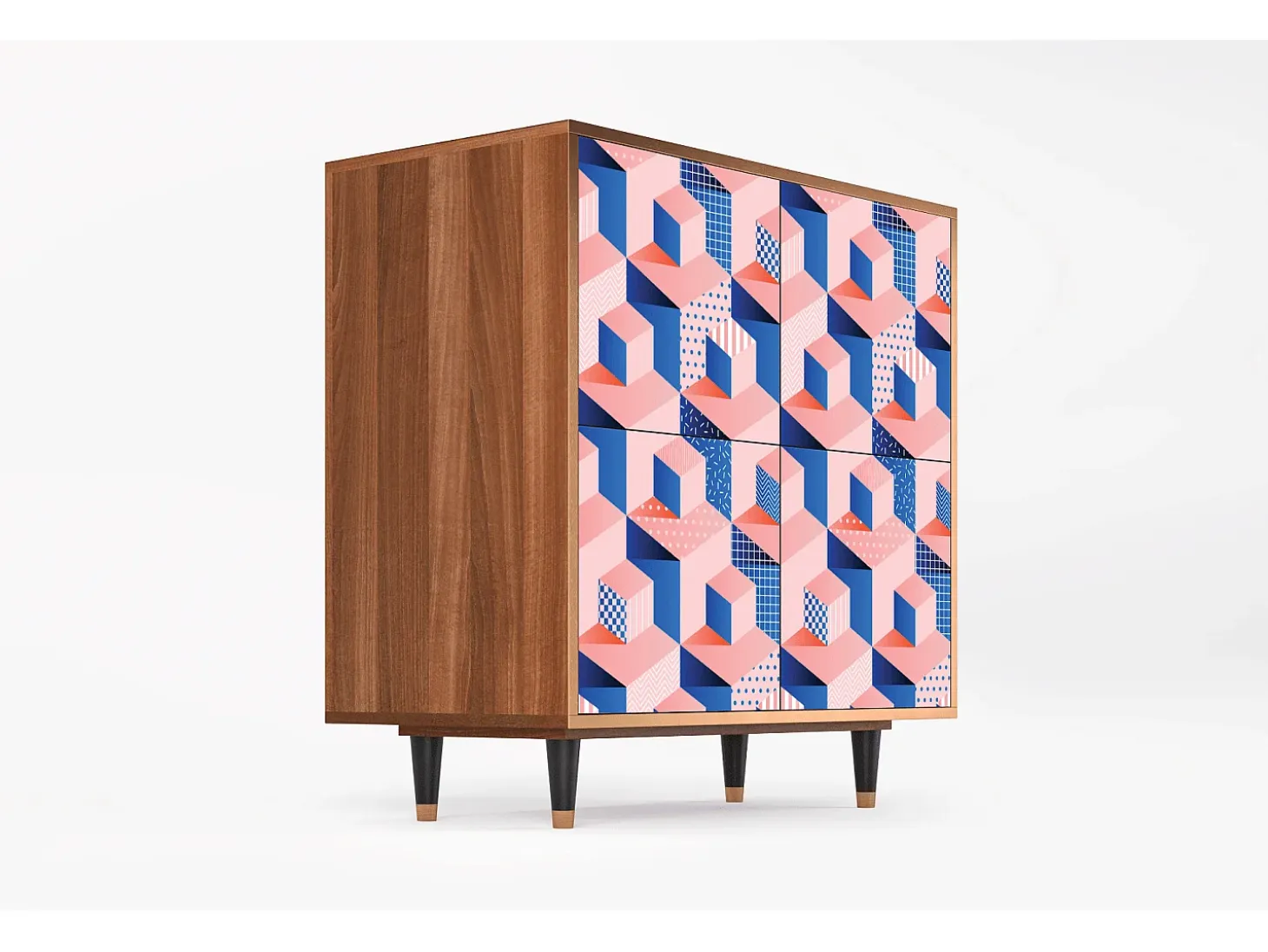 Aparador - 94x96x48 cm - BS3 - Pinky Squares, Nogal