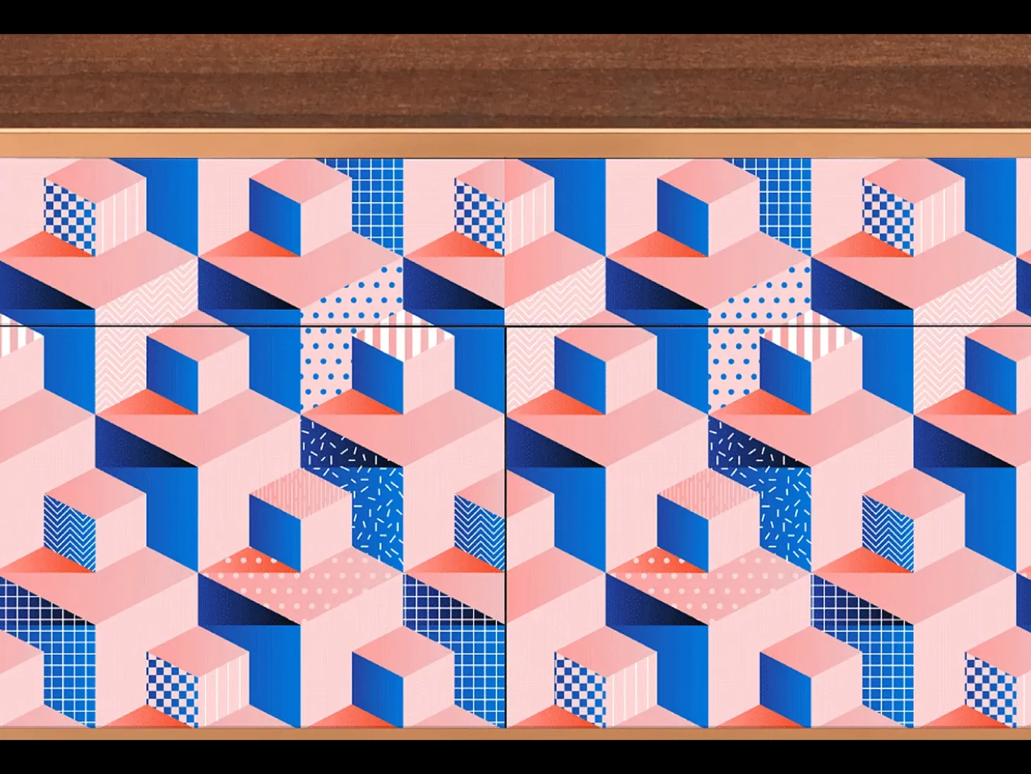 Aparador - 115x85x48 cm - BS4 - Pinky Squares, Nogal