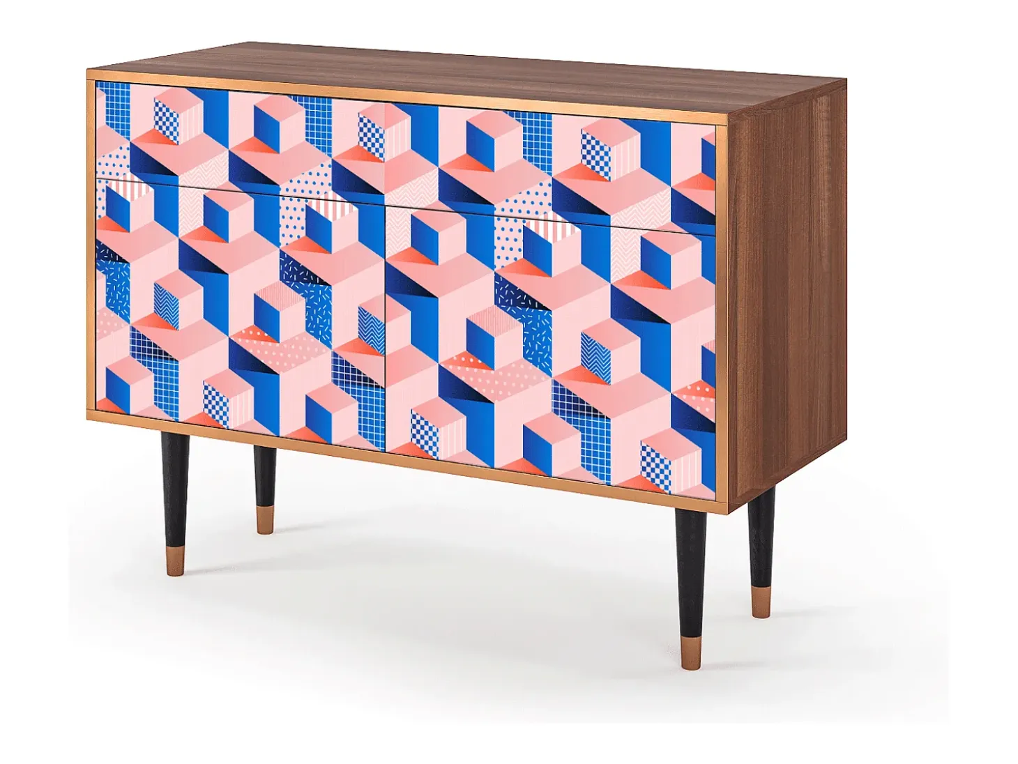 Aparador - 115x85x48 cm - BS4 - Pinky Squares, Nogal