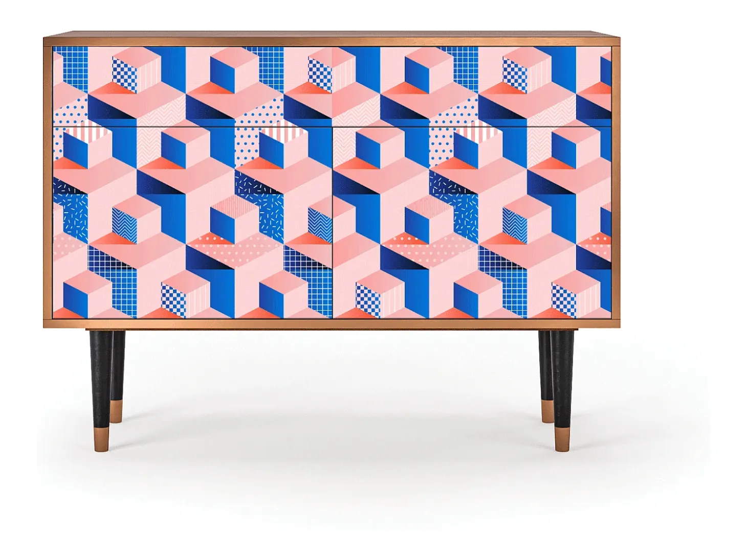 Aparador - 115x85x48 cm - BS4 - Pinky Squares, Nogal
