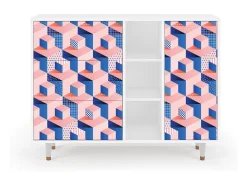 Aparador - 125x98x48 cm - BS2 - Pinky Squares, Blanco
