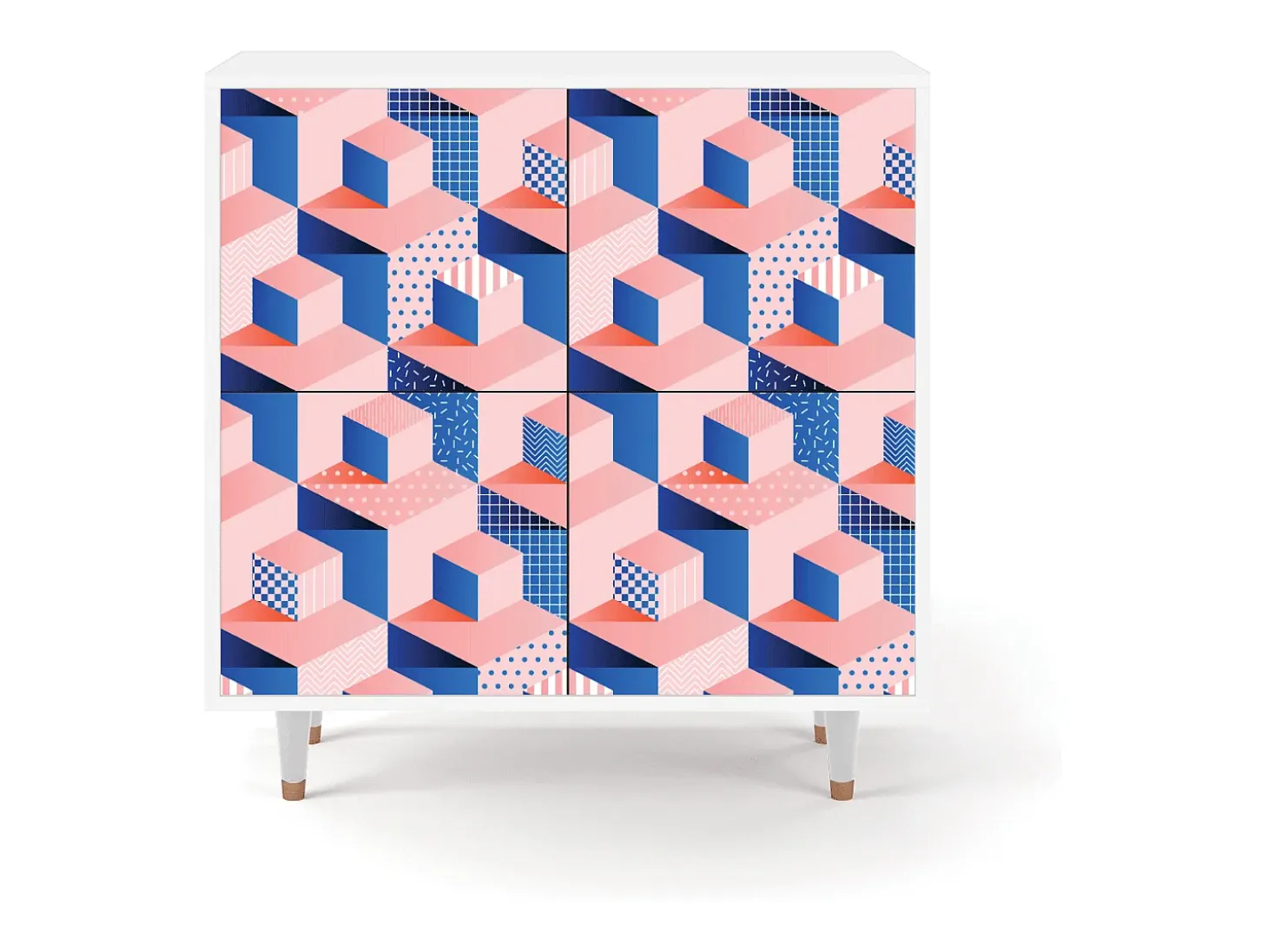 Aparador - 94x96x48 cm - BS3 - Pinky Squares, Blanco
