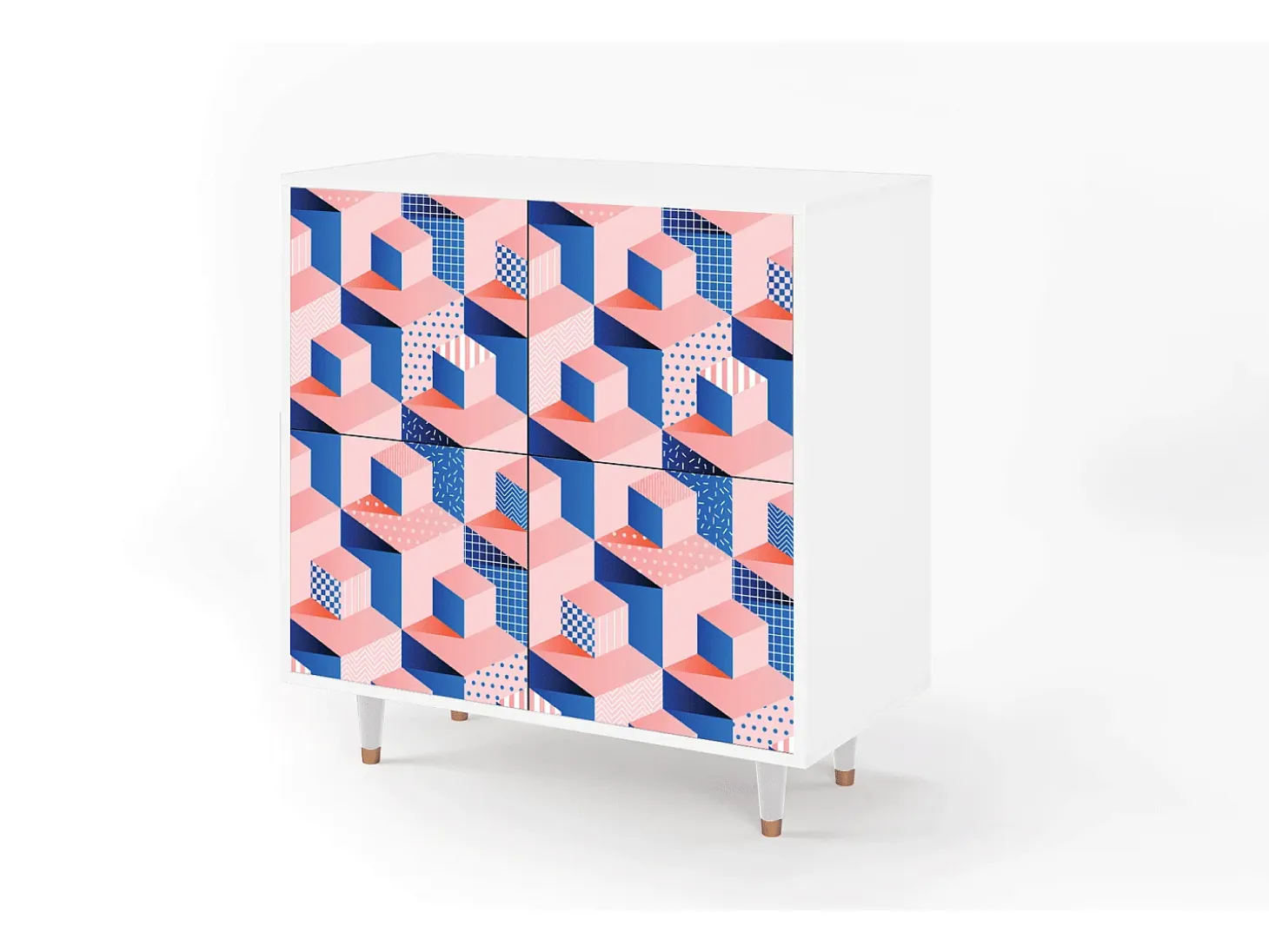 Aparador - 94x96x48 cm - BS3 - Pinky Squares, Blanco