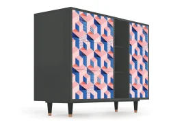 Aparador - 125x98x48 cm - BS2 - Pinky Squares, Antracita