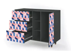 Aparador - 125x98x48 cm - BS2 - Pinky Squares, Antracita