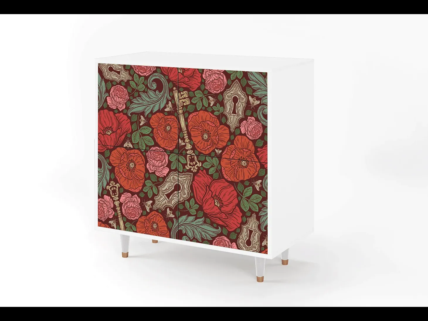 Aparador - 94x96x48 cm - BS3 - Poppy Garden, Blanco