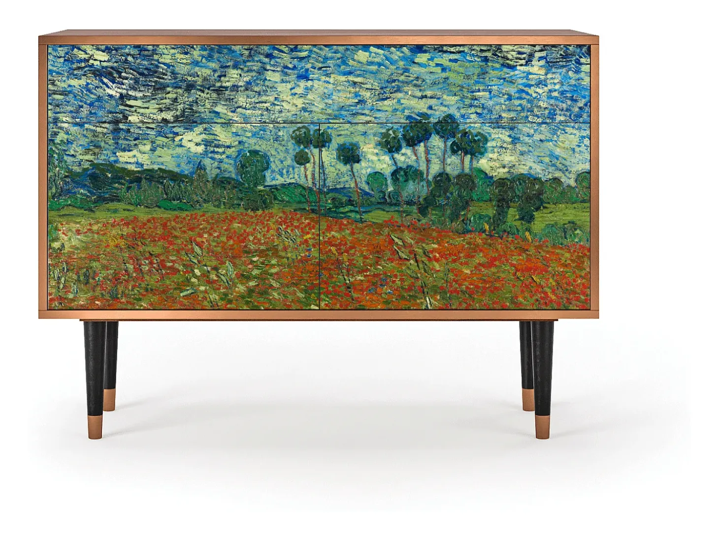 Aparador - 115x85x48 cm - BS4 - Poppy field by van Gogh, Nogal