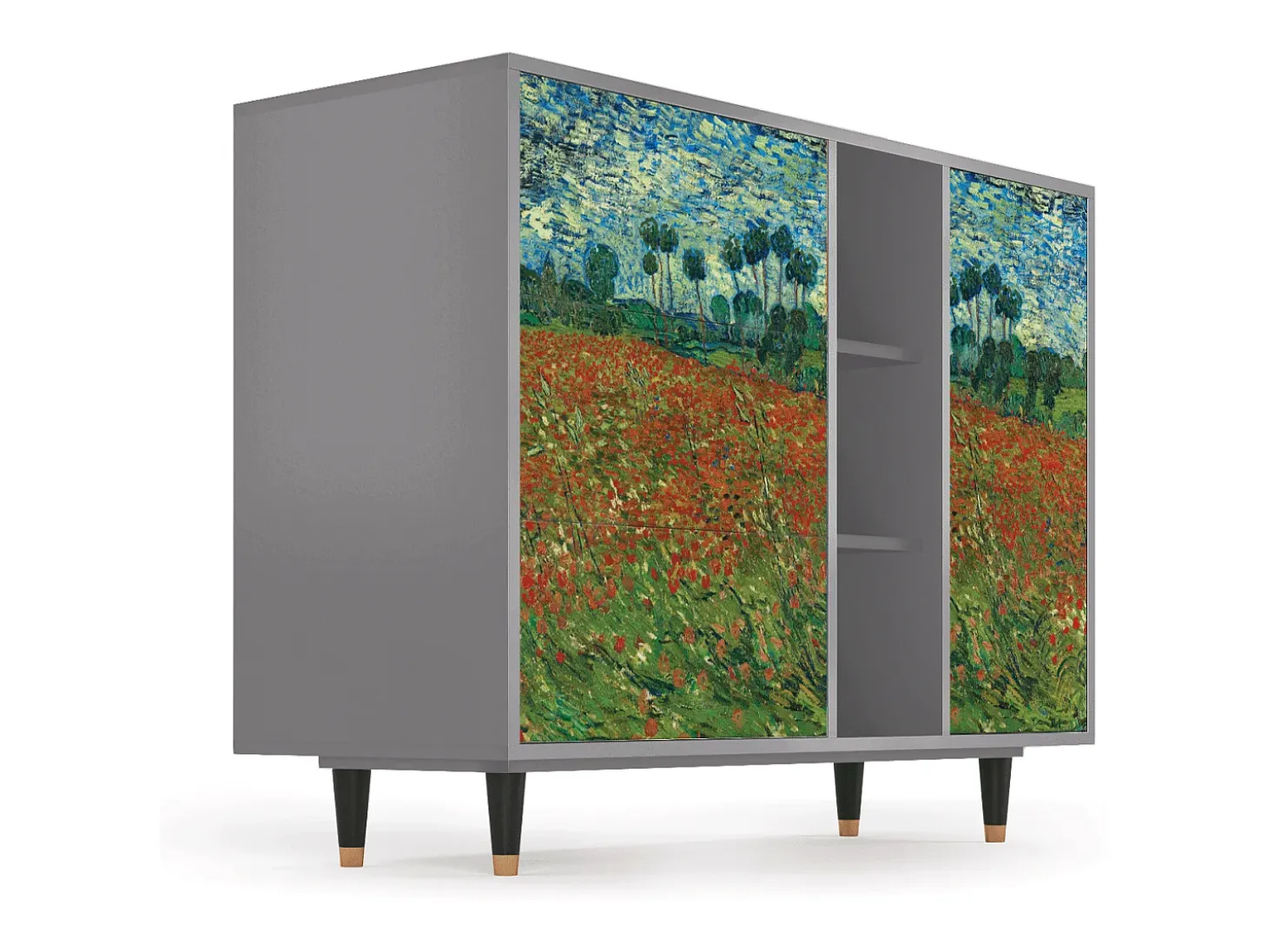 Aparador - 125x98x48 cm - BS2 - Poppy field by van Gogh, Gris