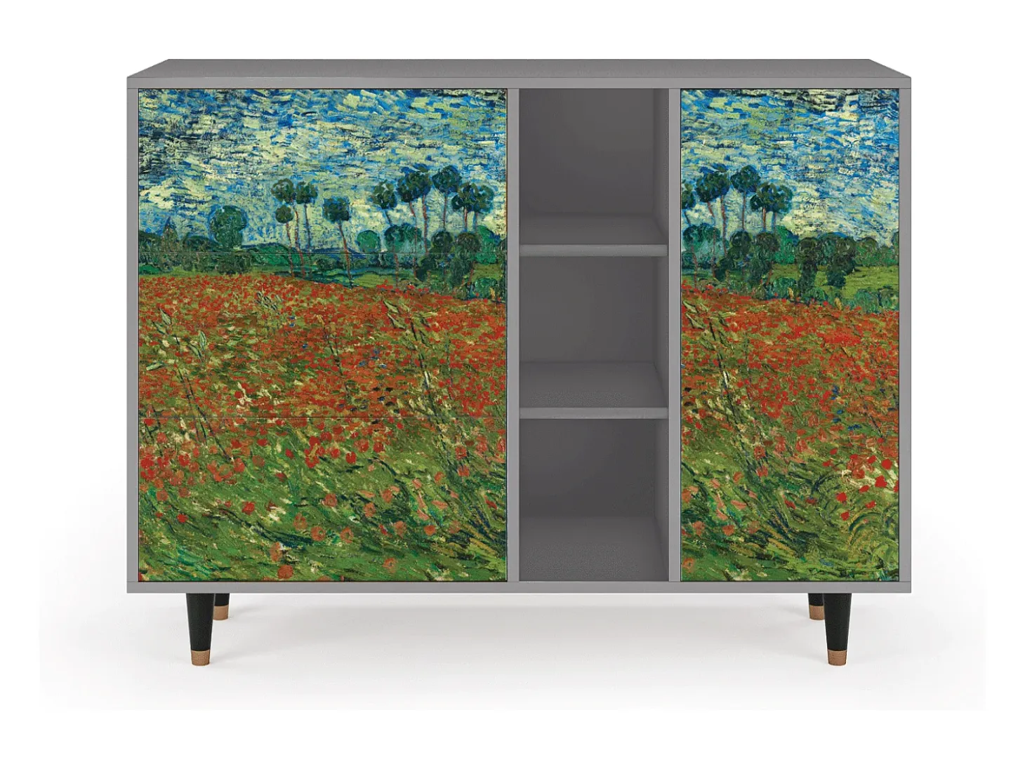 Aparador - 125x98x48 cm - BS2 - Poppy field by van Gogh, Gris