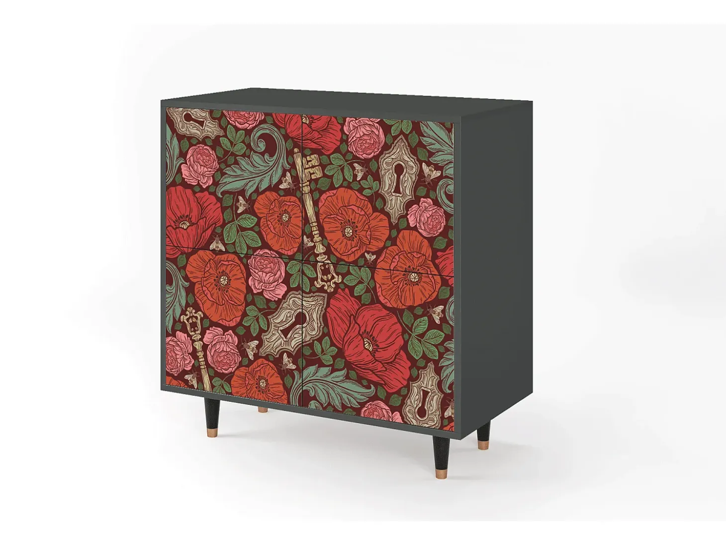 Aparador - 94x96x48 cm - BS3 - Poppy Garden, Antracita