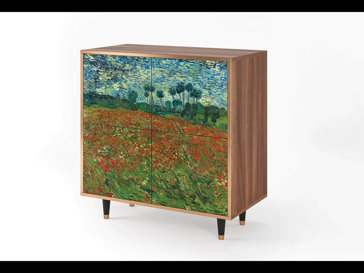 Aparador - 94x96x48 cm - BS3 - Poppy field by van Gogh, Nogal