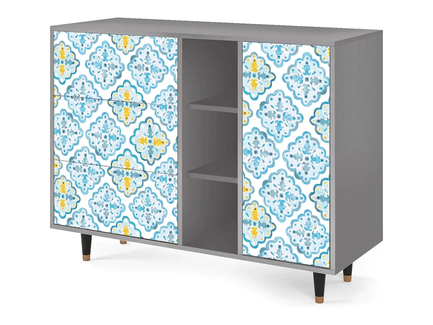 Aparador - 125x98x48 cm - BS2 - Portugese tiles, Gris
