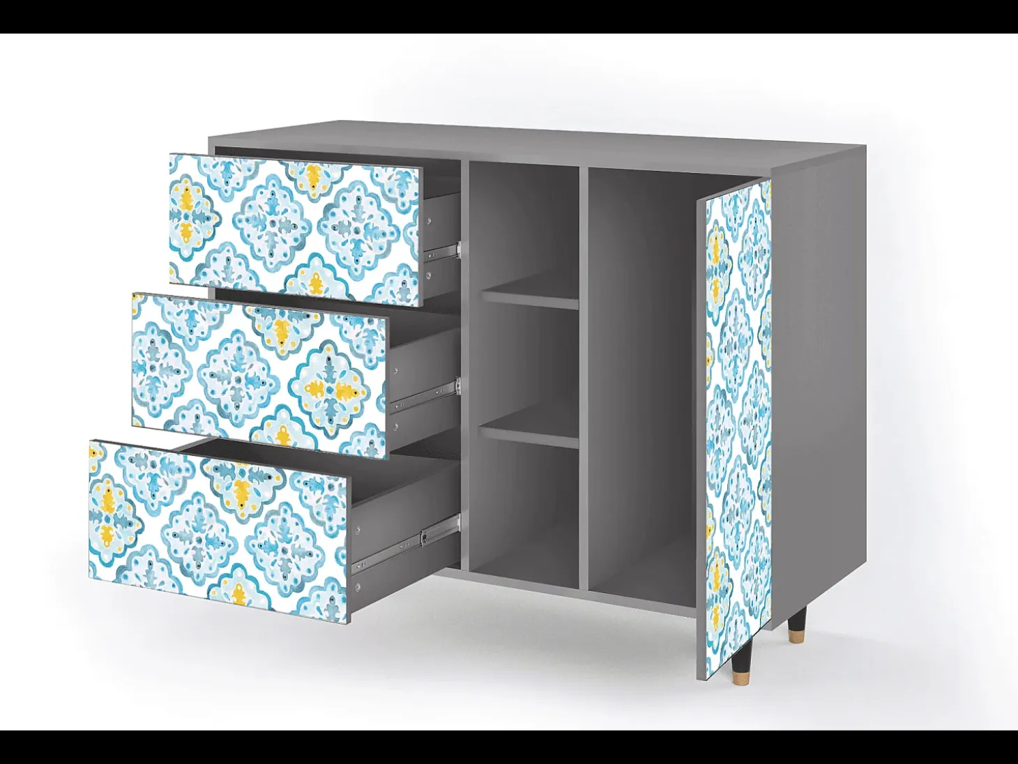 Aparador - 125x98x48 cm - BS2 - Portugese tiles, Gris