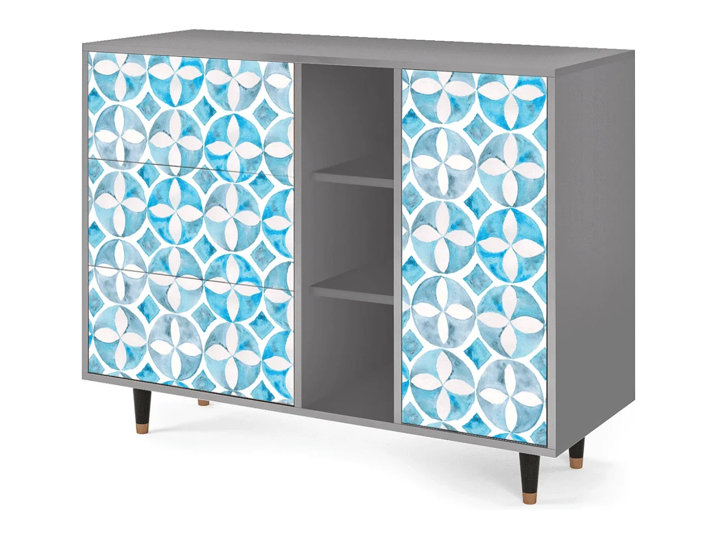 Aparador - 125x98x48 cm - BS2 - Porto Mood, Gris