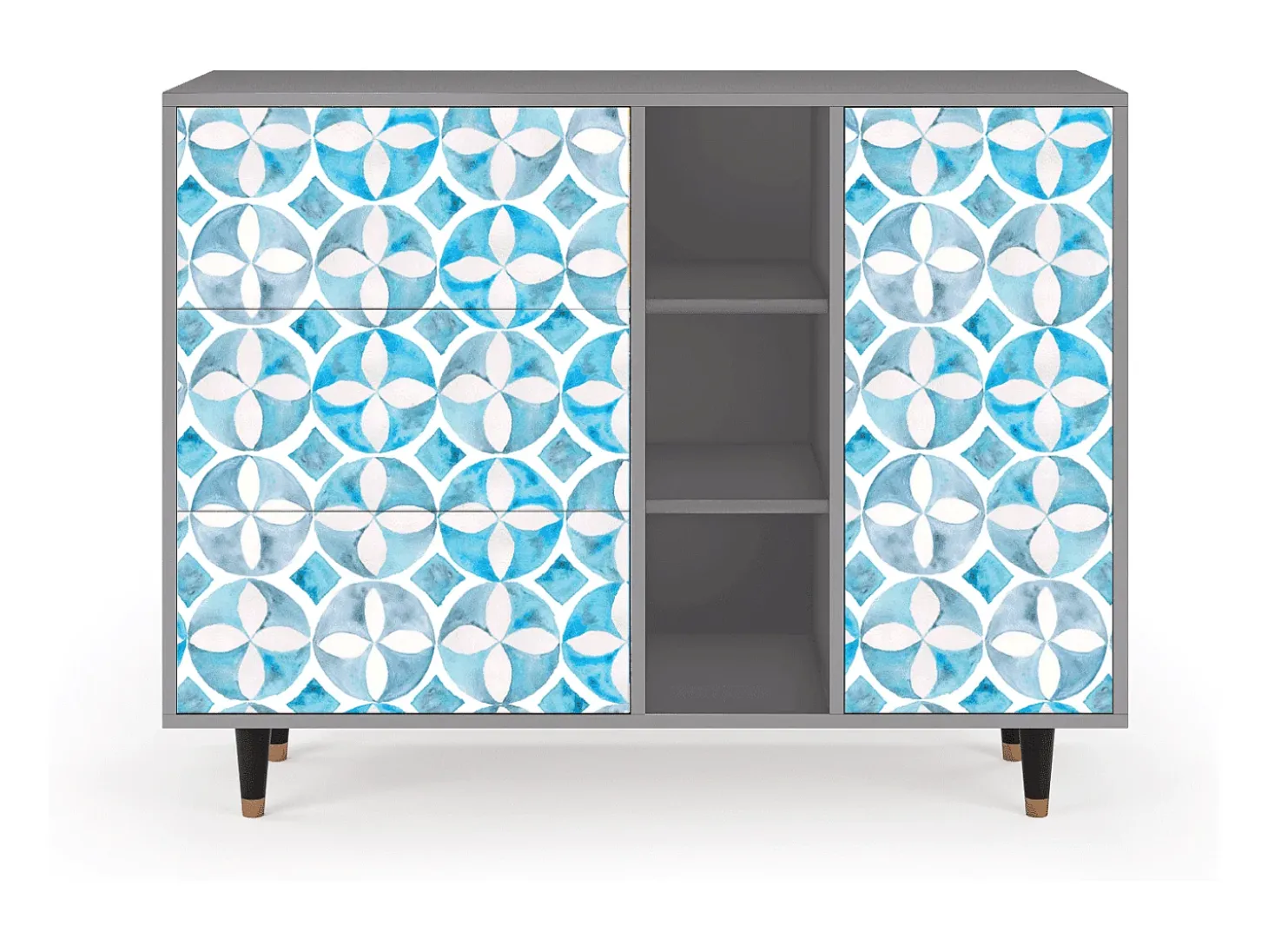 Aparador - 125x98x48 cm - BS2 - Porto Mood, Gris