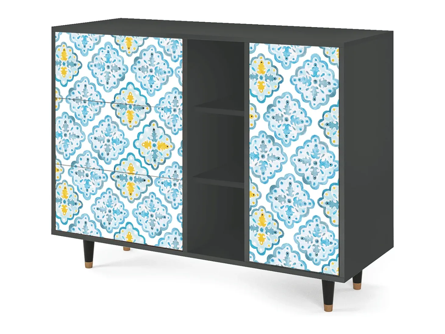 Aparador - 125x98x48 cm - BS2 - Portugese tiles, Antracita