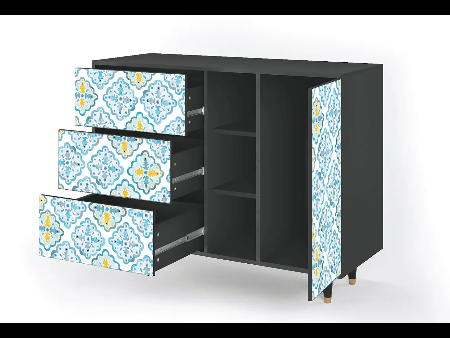Aparador - 125x98x48 cm - BS2 - Portugese tiles, Antracita