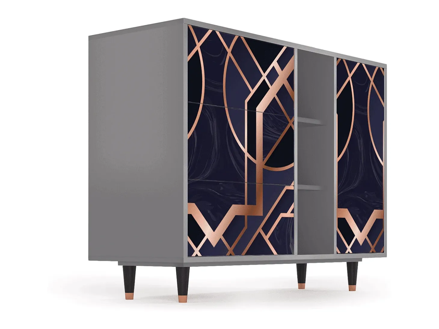Aparador - 125x98x48 cm - BS2 - Purple Temple, Gris