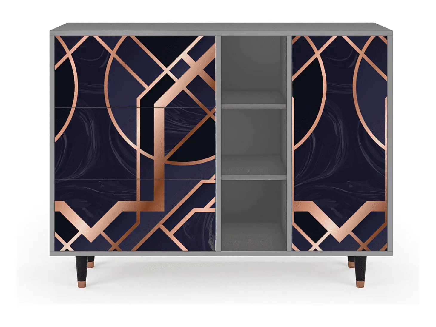 Aparador - 125x98x48 cm - BS2 - Purple Temple, Gris