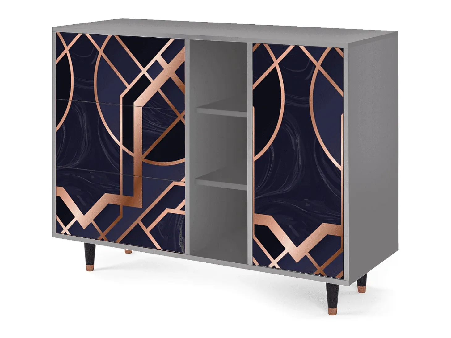 Aparador - 125x98x48 cm - BS2 - Purple Temple, Gris