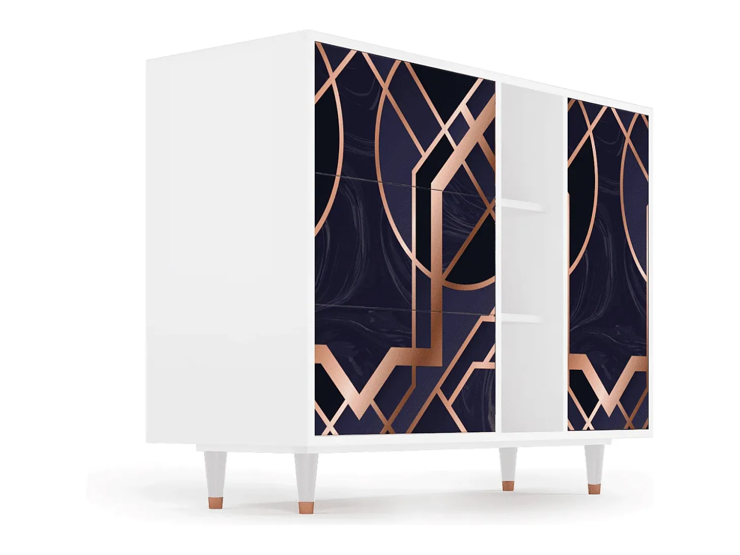Aparador - 125x98x48 cm - BS2 - Purple Temple, Blanco
