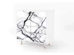 Aparador - 94x96x48 cm - BS3 - Raven Marble, Blanco