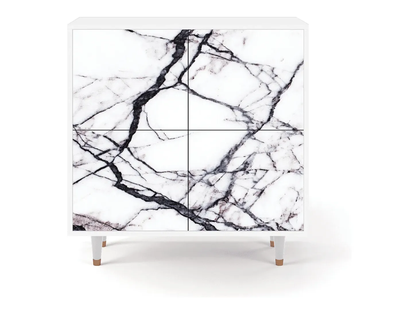 Aparador - 94x96x48 cm - BS3 - Raven Marble, Blanco