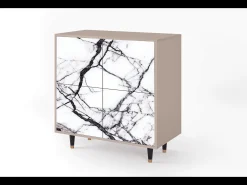 Aparador - 94x96x48 cm - BS3 - Raven Marble, Latte