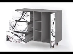 Aparador - 125x98x48 cm - BS2 - Raven Marble, Gris