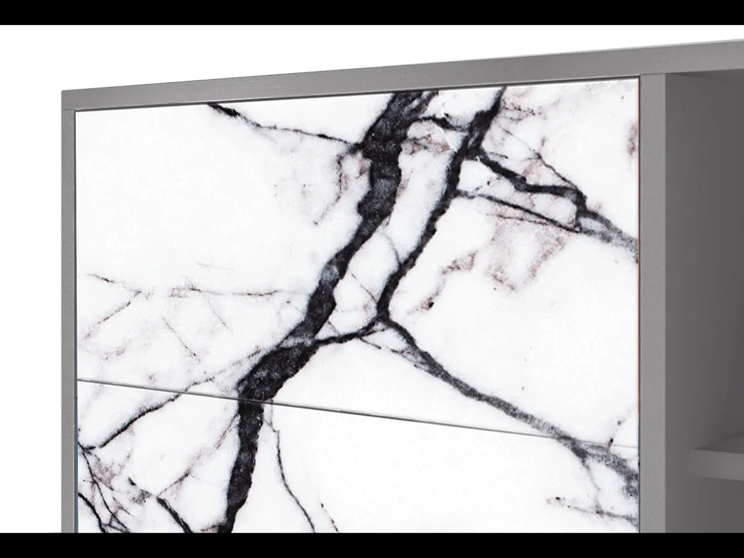 Aparador - 125x98x48 cm - BS2 - Raven Marble, Gris
