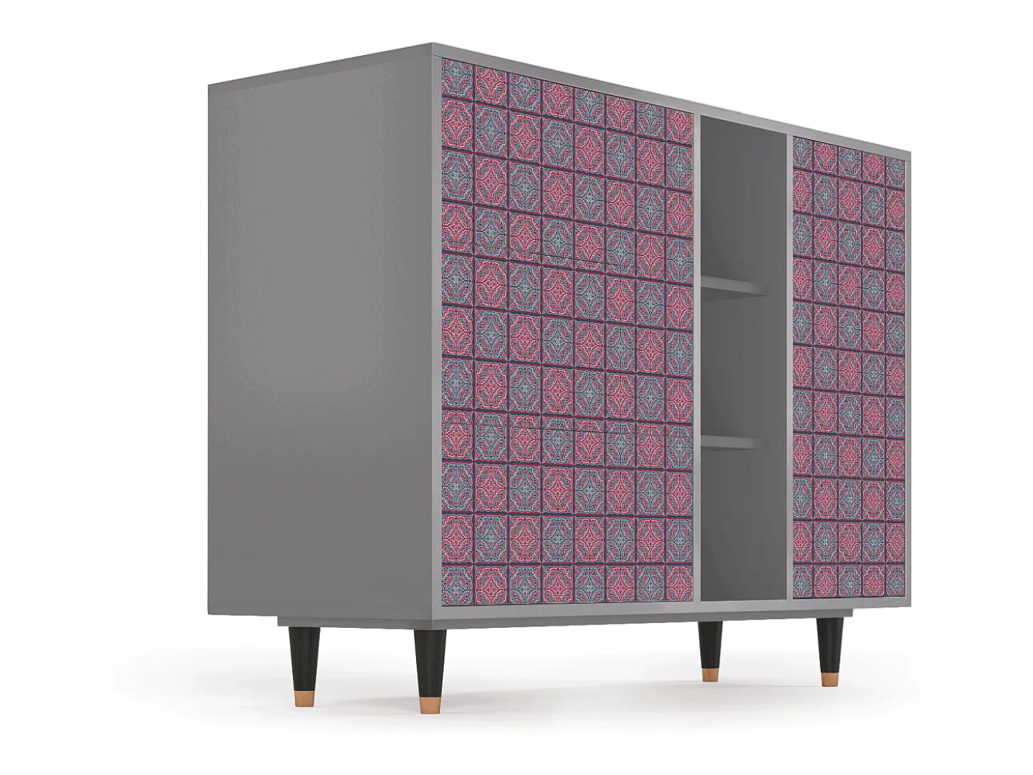 Aparador - 125x98x48 cm - BS2 - Riviera Mosaic, Gris